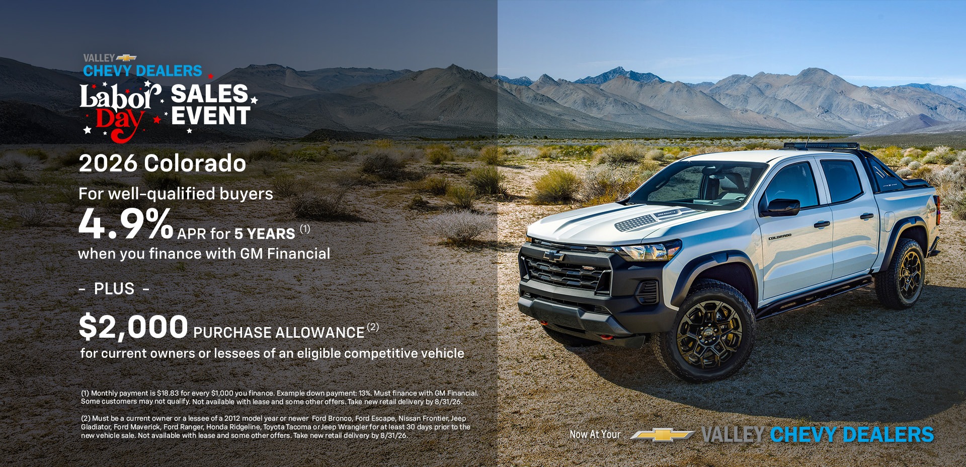 2026 Colorado 4.9% APR Labor Day Slide