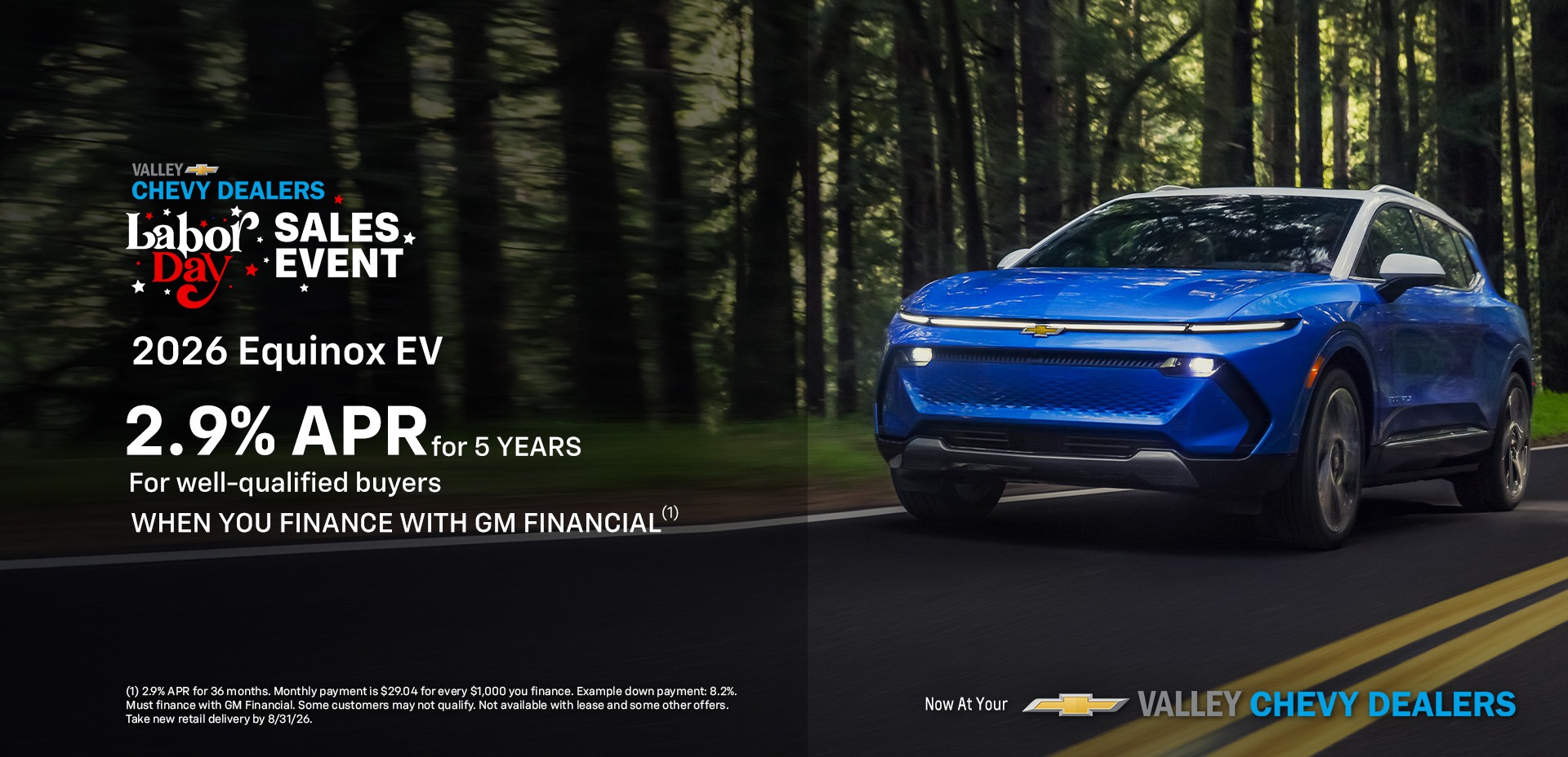 2026 Equinox EV 2.9% APR FOR 5 YEARS Labor Day Slide
