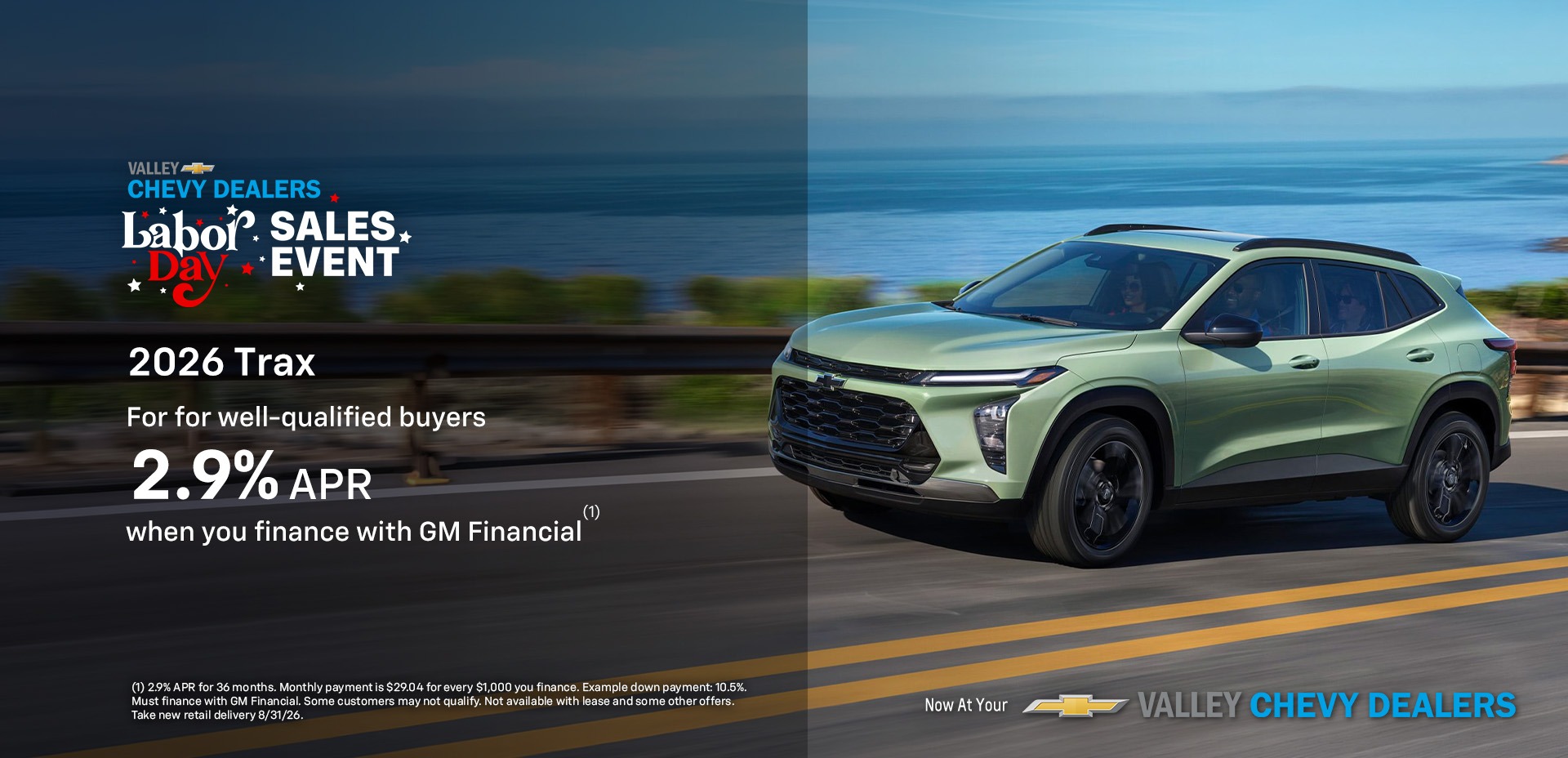 2026 Trax 2.9% APR Labor Day Slide