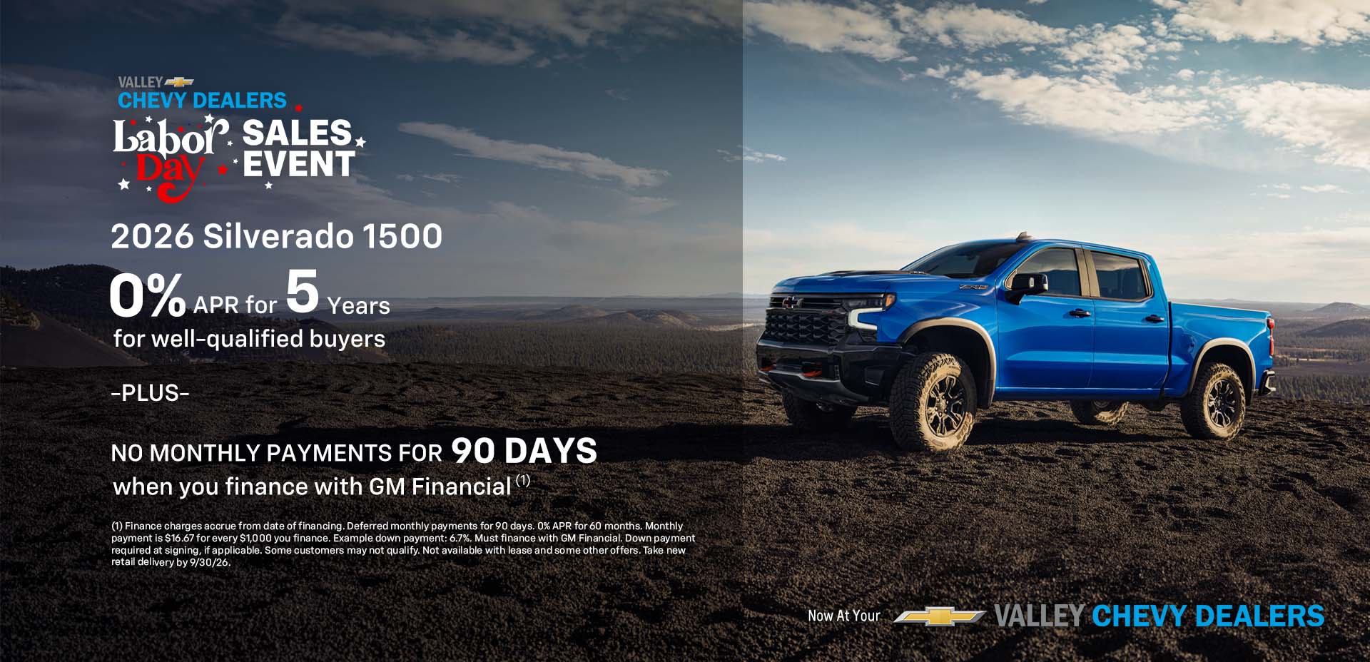2026 Silverado 1500 0% APR for 5 YEARS Labor Day Slide (1)